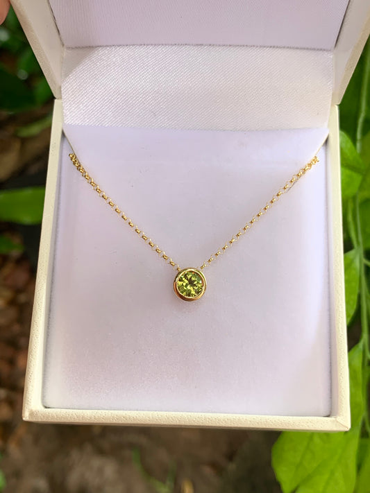 Australian Yellow Parti Sapphire Necklace
