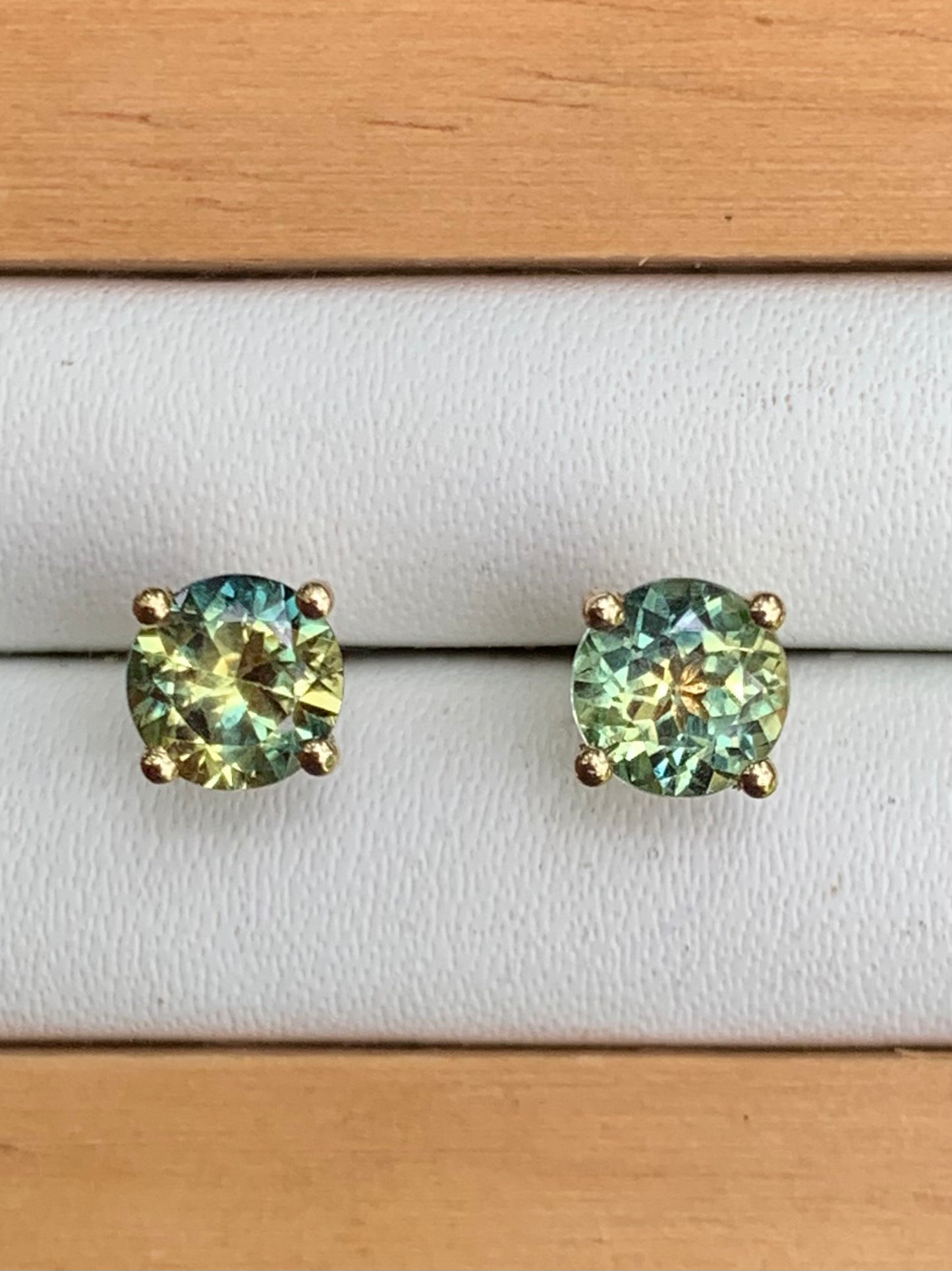 Close up of Australian Sapphire Earrings