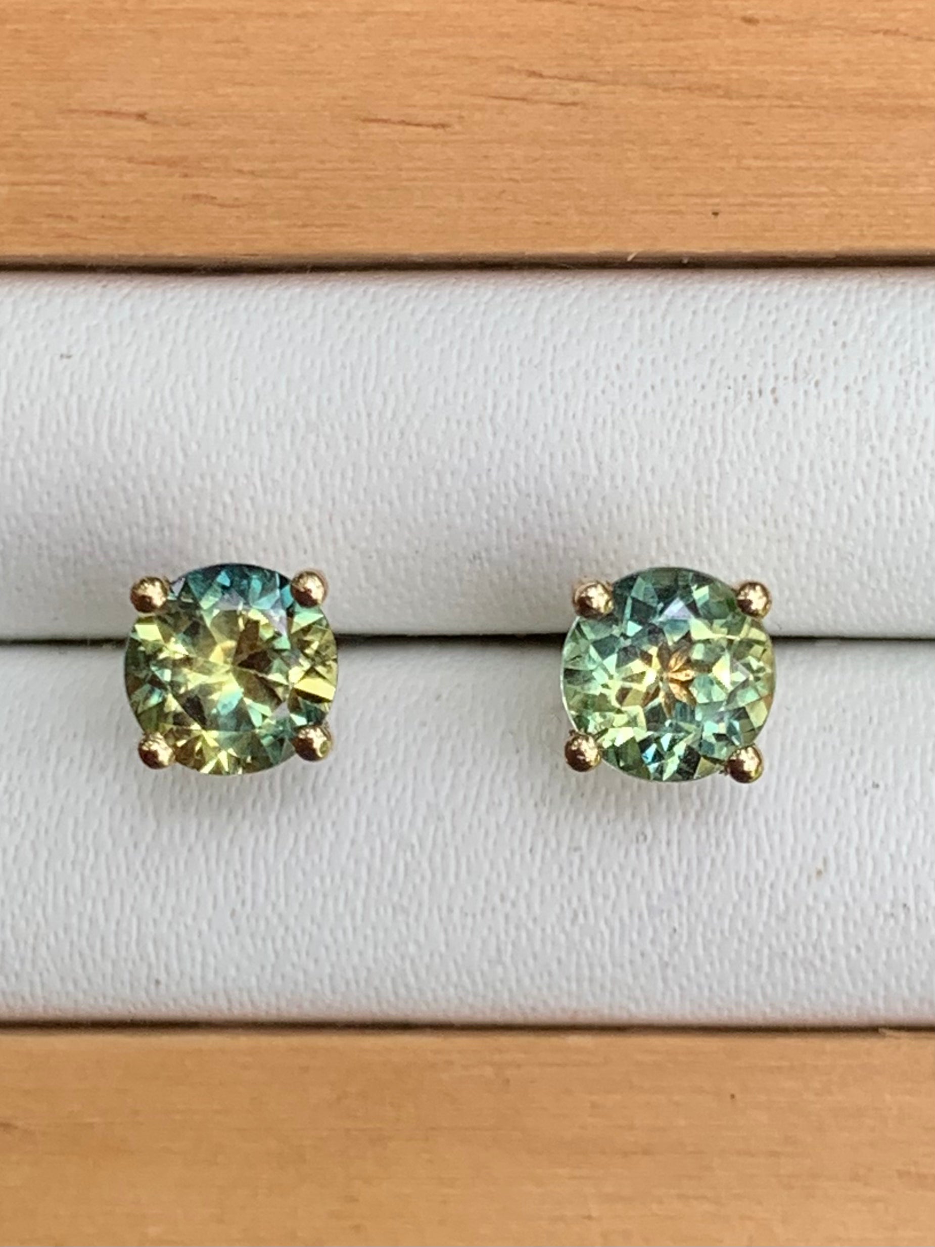 Close up of Australian Sapphire Earrings