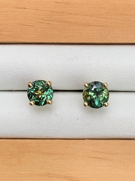 Teal Australian Sapphire Earrings