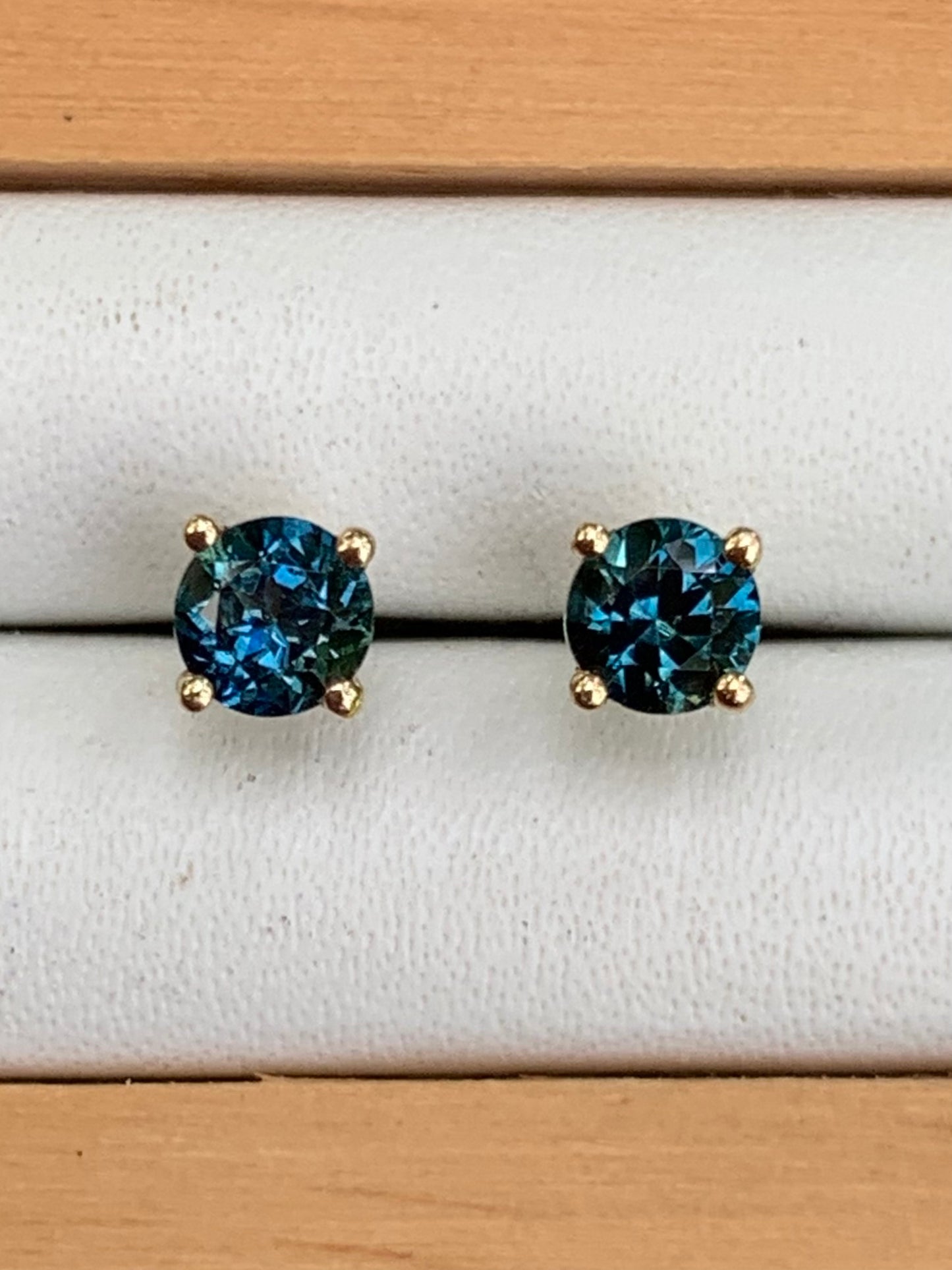 Blue Australian Sapphire Stud Earrings