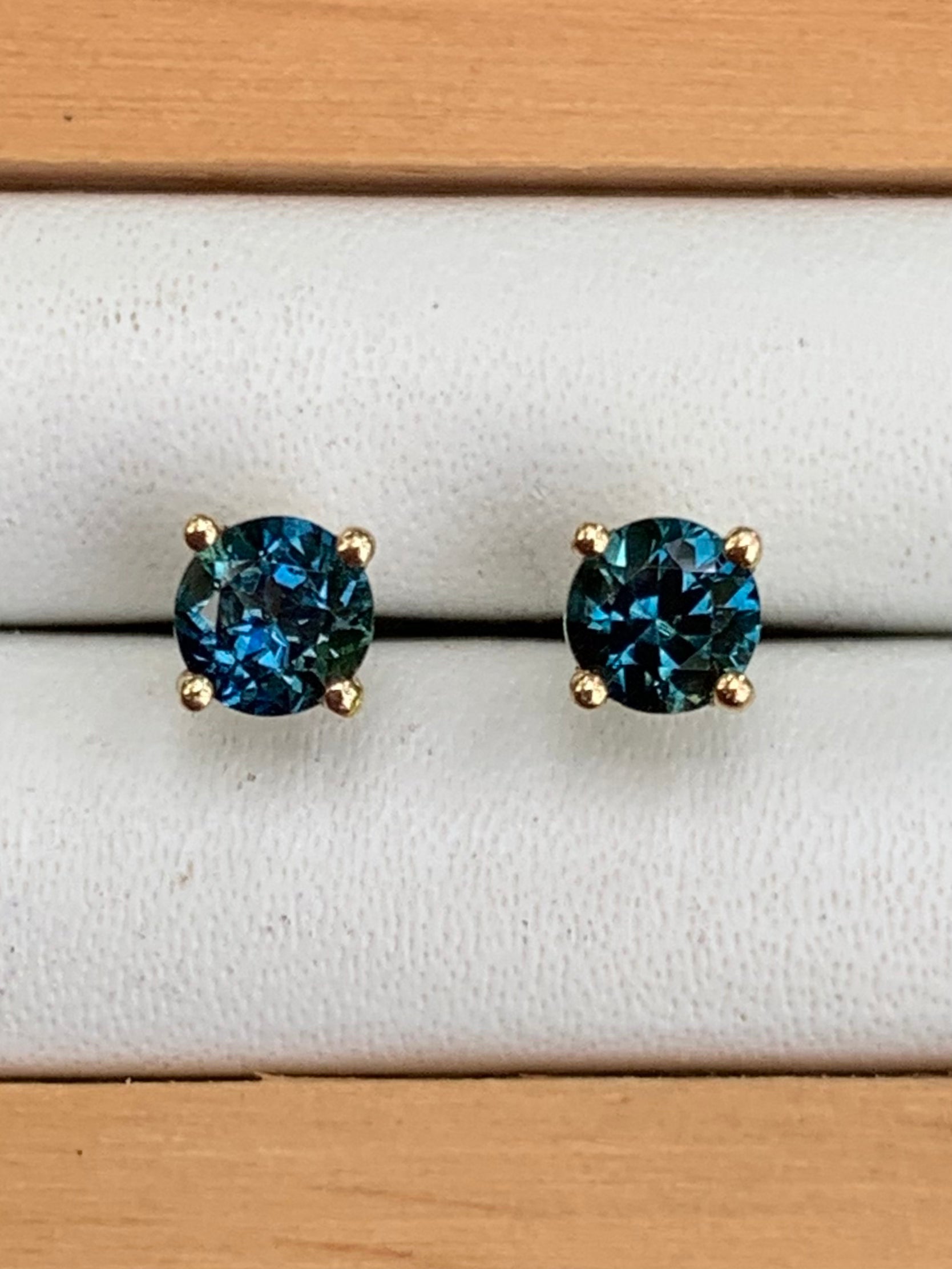 Blue Australian Sapphire Stud Earrings