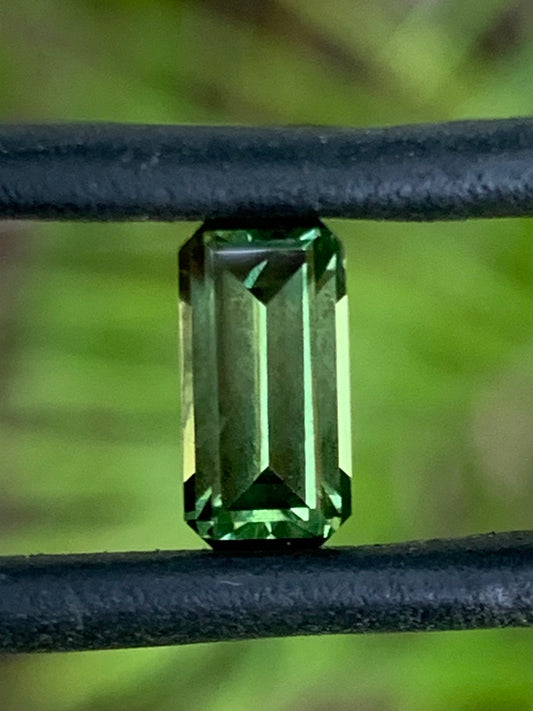 vibrant green Australian sapphire emerald cut 1.29ct natural gemstone