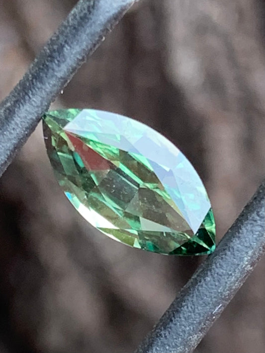 2.38ct unheated Australian green sapphire marquise cut loupe clean gemstone