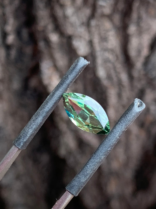 marquise cut green Australian sapphire bright vibrant 2.38ct natural gemstone