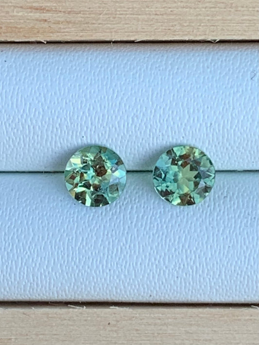 4.4mm Teal Parti Australian Sapphire Earring Pairs