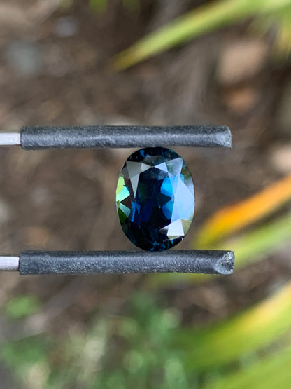Heated Australian sapphire with unique blue and yellow colour