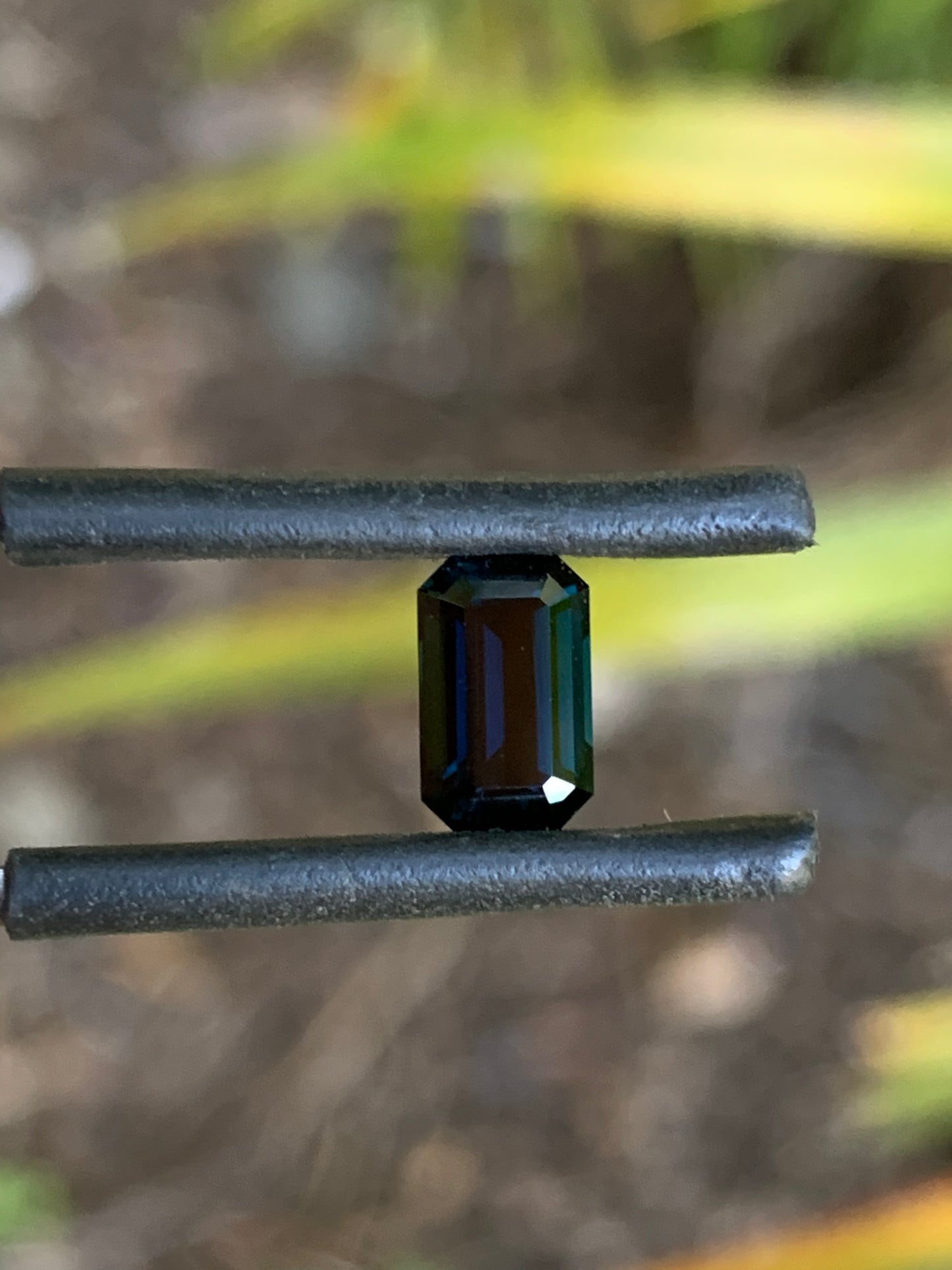 Emerald cut Australian sapphire sourced from the Central Queensland Gemfields