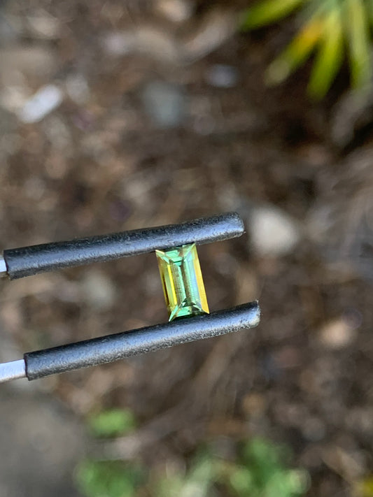 Natural green sapphire with visible silk banding