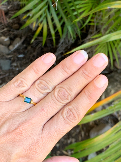 0.81ct Dark Teal Australian Sapphire