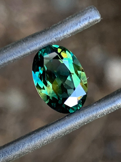 Natural Australian sapphire with rich blue and yellow parti colour
