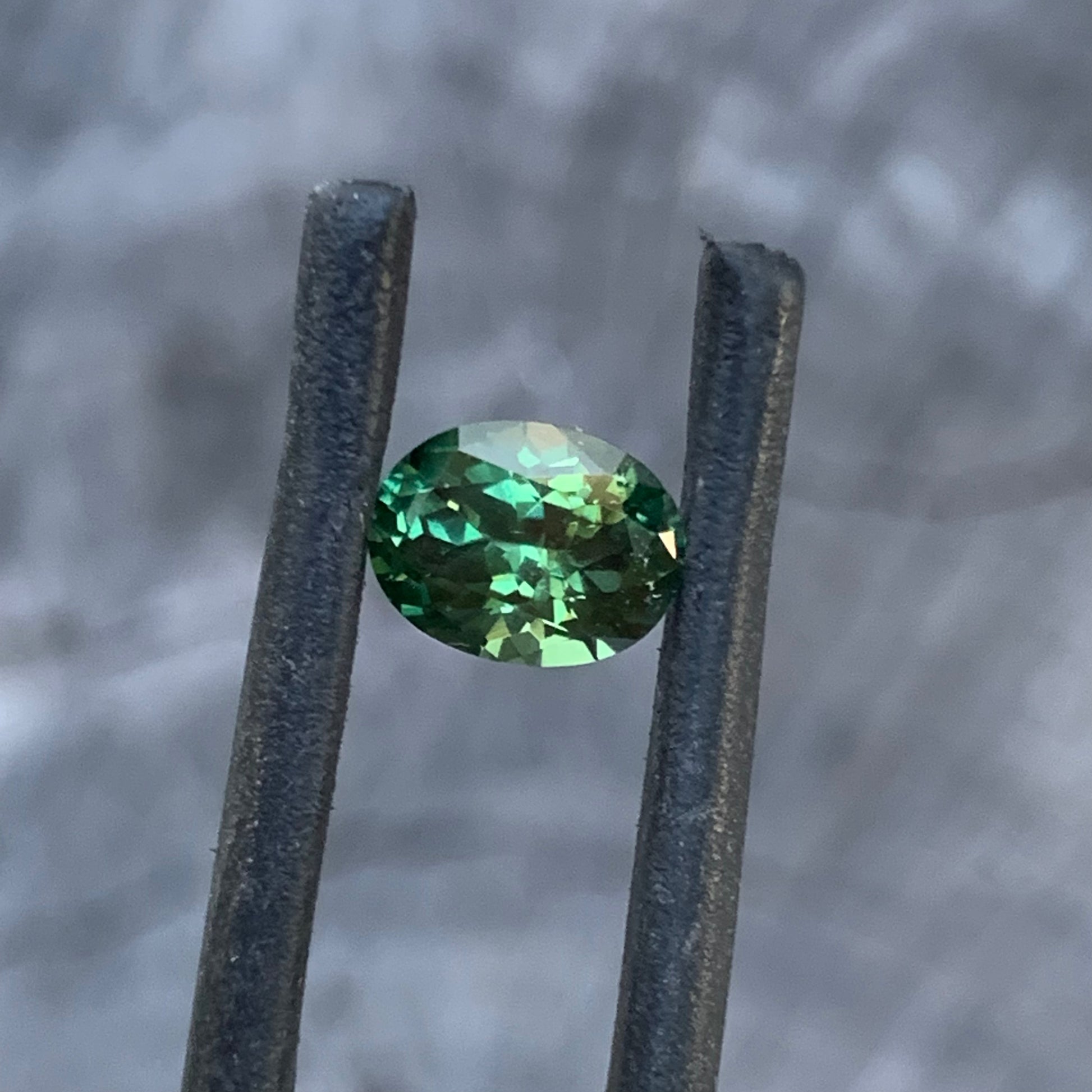 1.24ct green Australian sapphire, oval cut