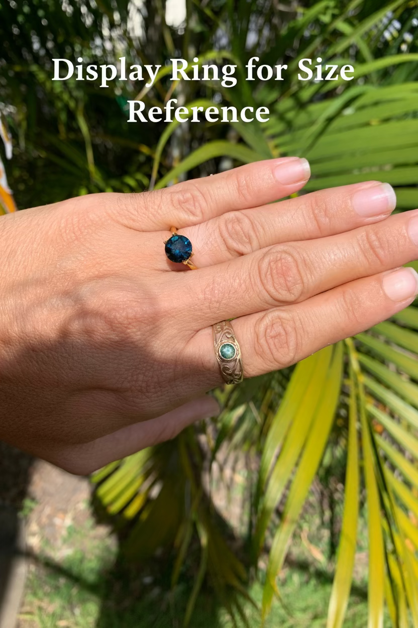 2.48ct dark blue Australian sapphire, round cut, heated