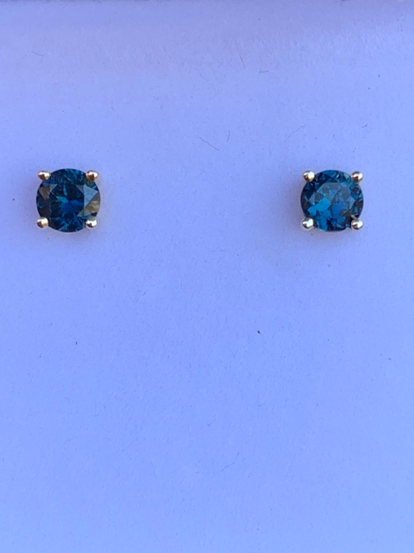 Blue Australian Sapphire Earrings ~ 3.5mm Gold Studs