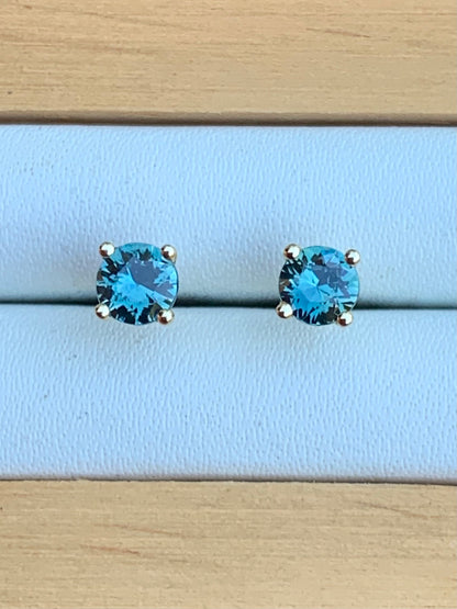 Light Blue Australian Sapphire Stud Earrings
