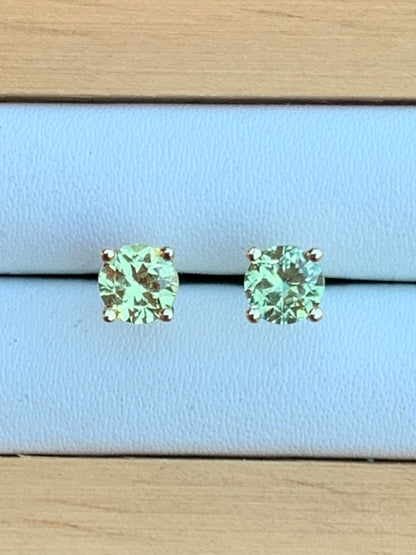 Yellow Australian Sapphire Earrings ~ 4mm Gold Studs