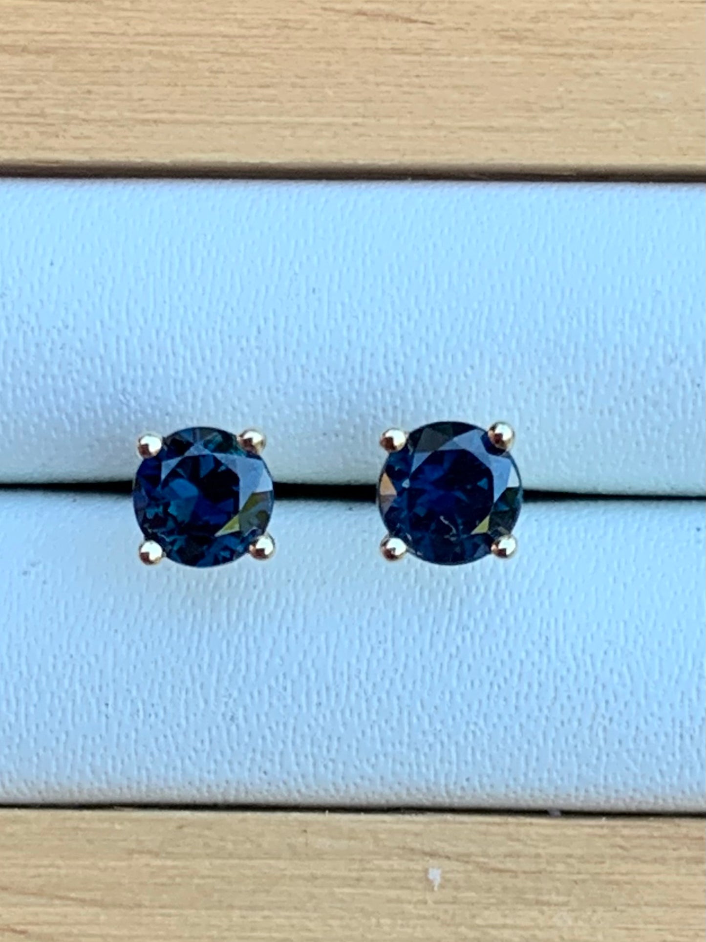 Blue Australian Sapphire Stud Earrings