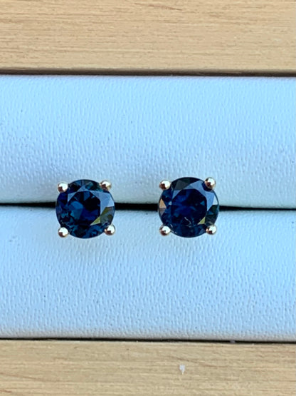 Blue Australian Sapphire Stud Earrings