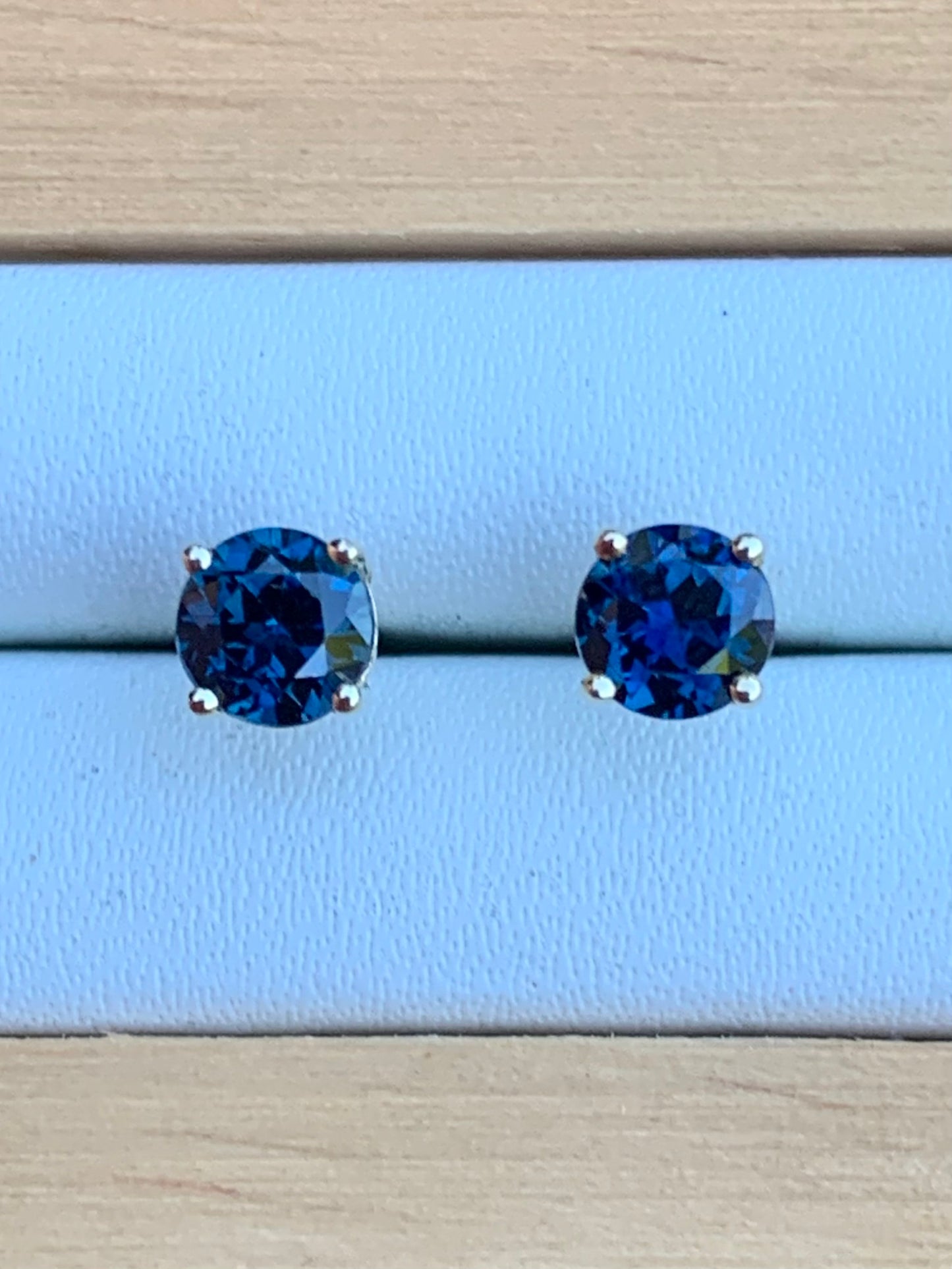Blue Australian Sapphire Stud Earrings