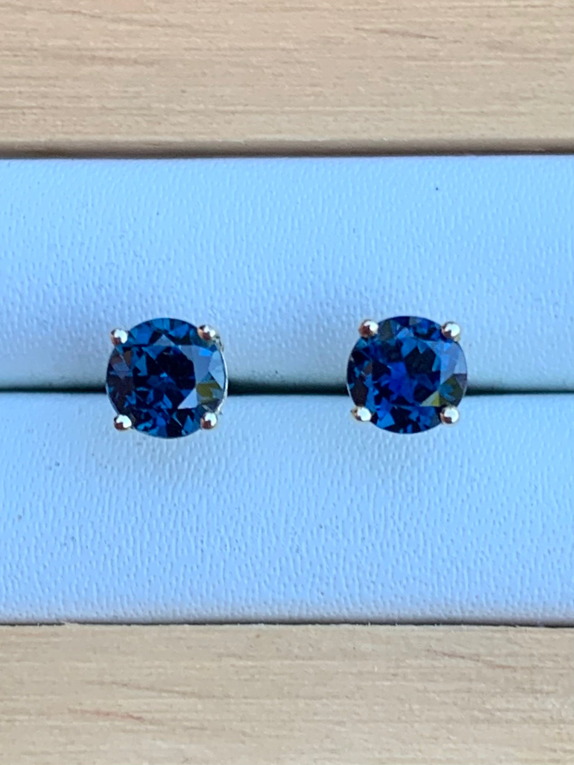 Blue Australian Sapphire Stud Earrings