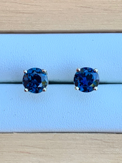 Blue Australian Sapphire Stud Earrings