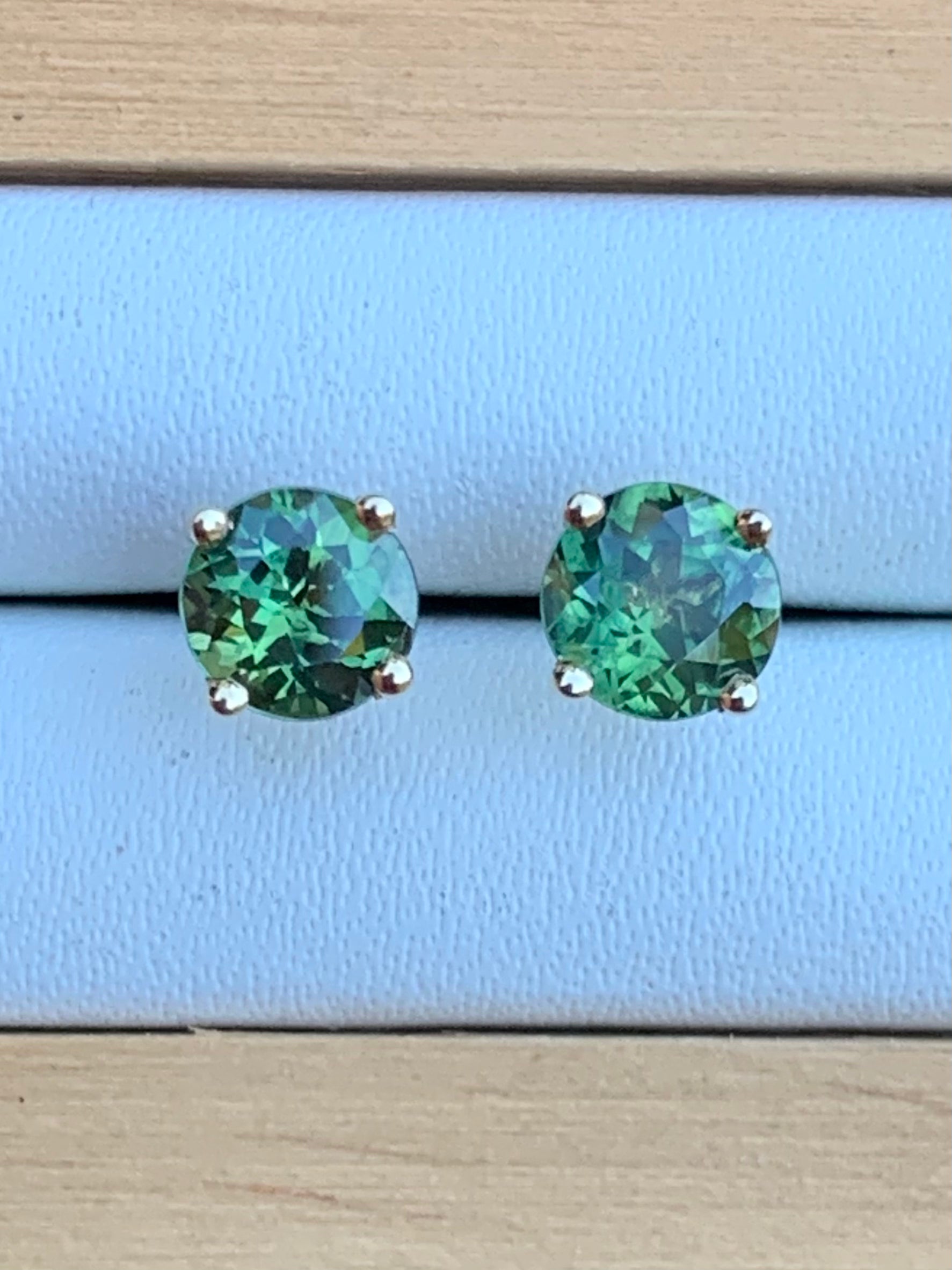 Australian Sapphire Gold Stud Earrings