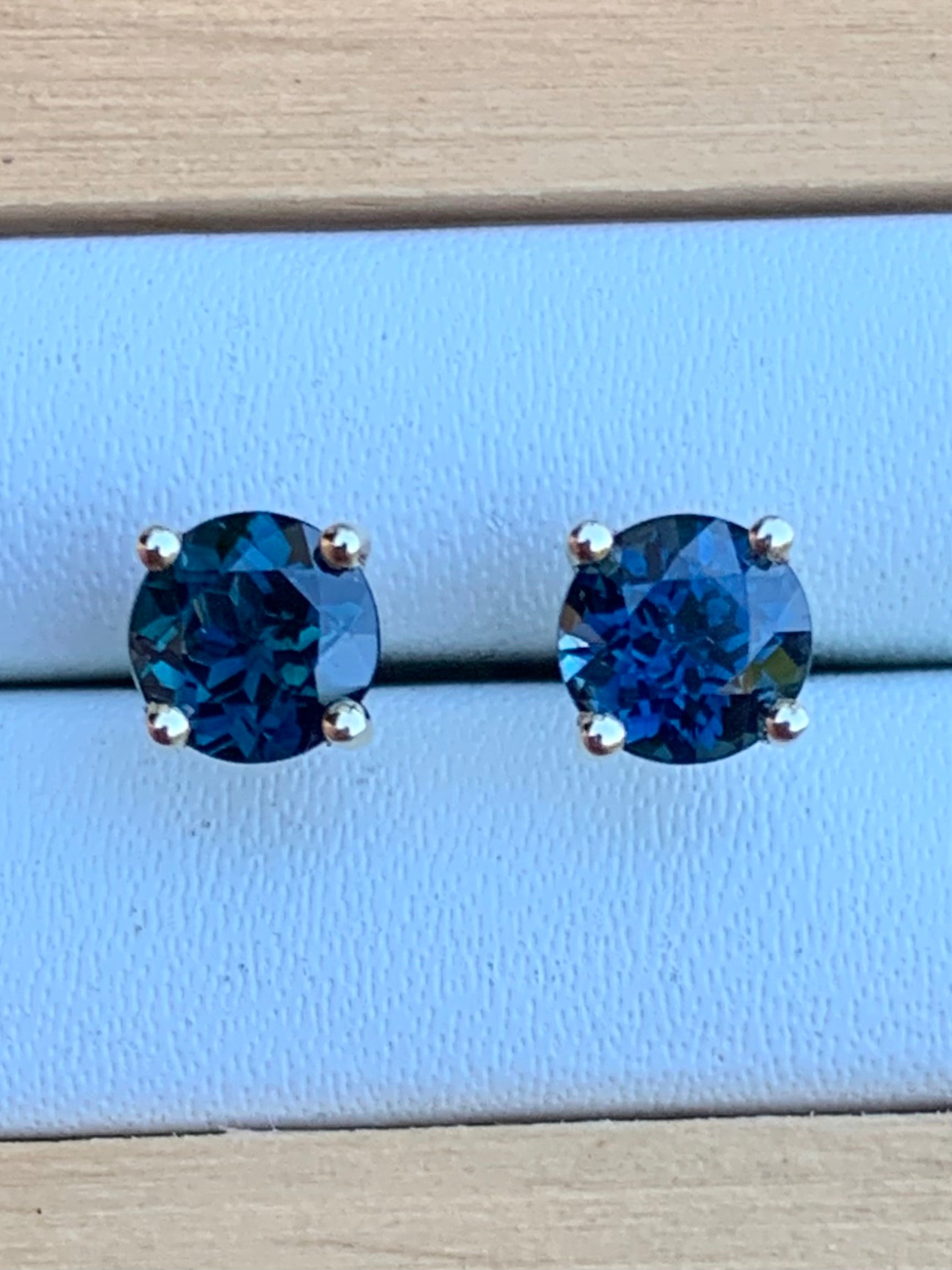 Blue Australian Sapphire Stud Earrings