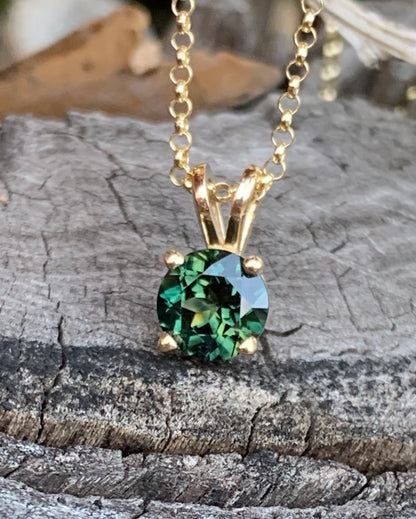 Teal Australian Sapphire Necklace