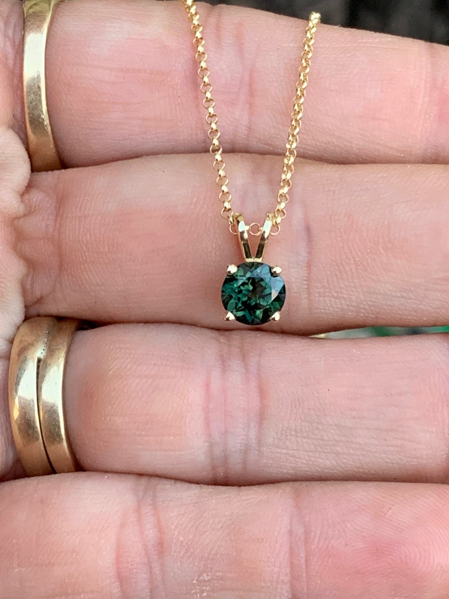 Teal Australian Sapphire Pendant