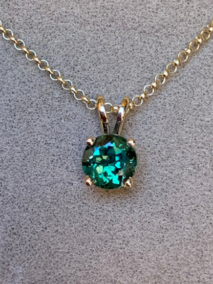 Teal Australian Sapphire Necklace