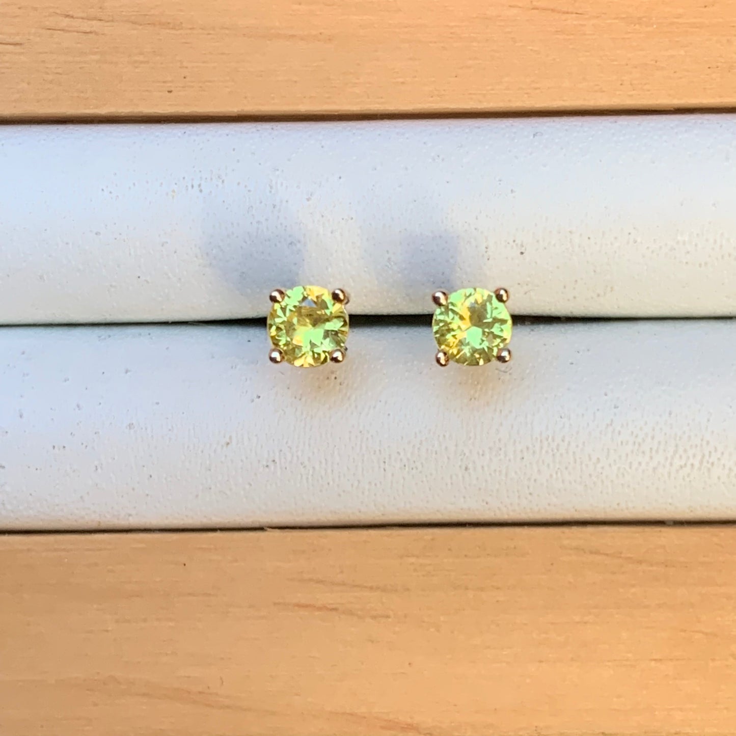 Yellow Australian Sapphire Earrings ~ 3.5mm Gold Studs