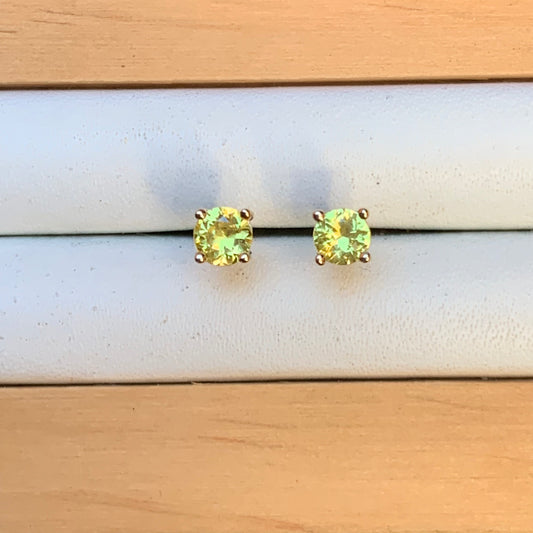 Yellow Australian Sapphire Earrings ~ 3.5mm Gold Studs