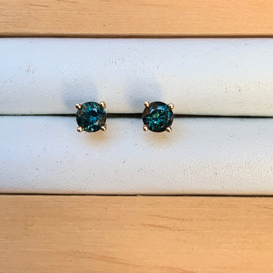 Blue Australian Sapphire Earrings ~ 3.5mm Gold Studs