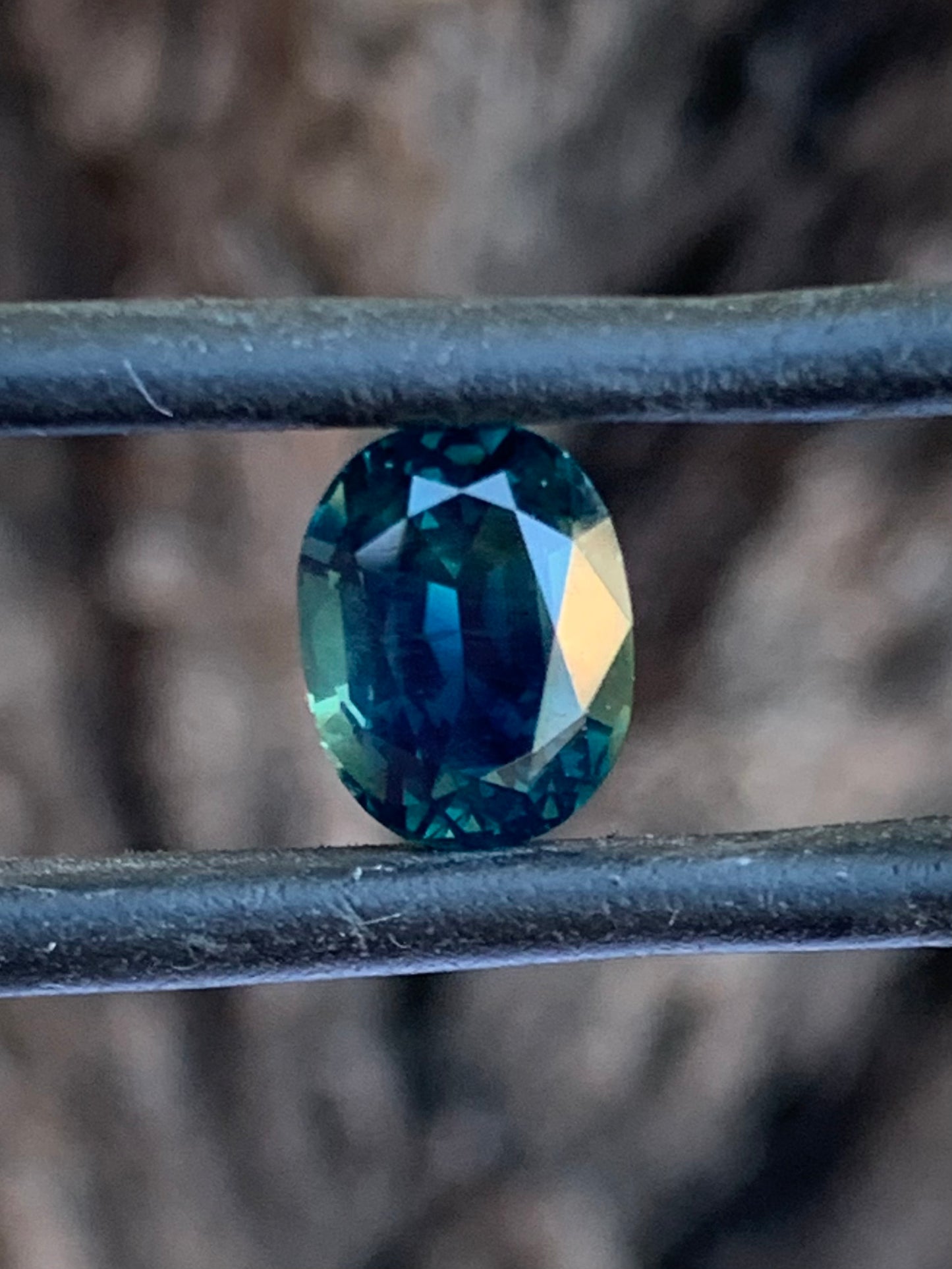 2.50ct deep teal parti Australian sapphire oval cut from the Central Queensland Gemfields