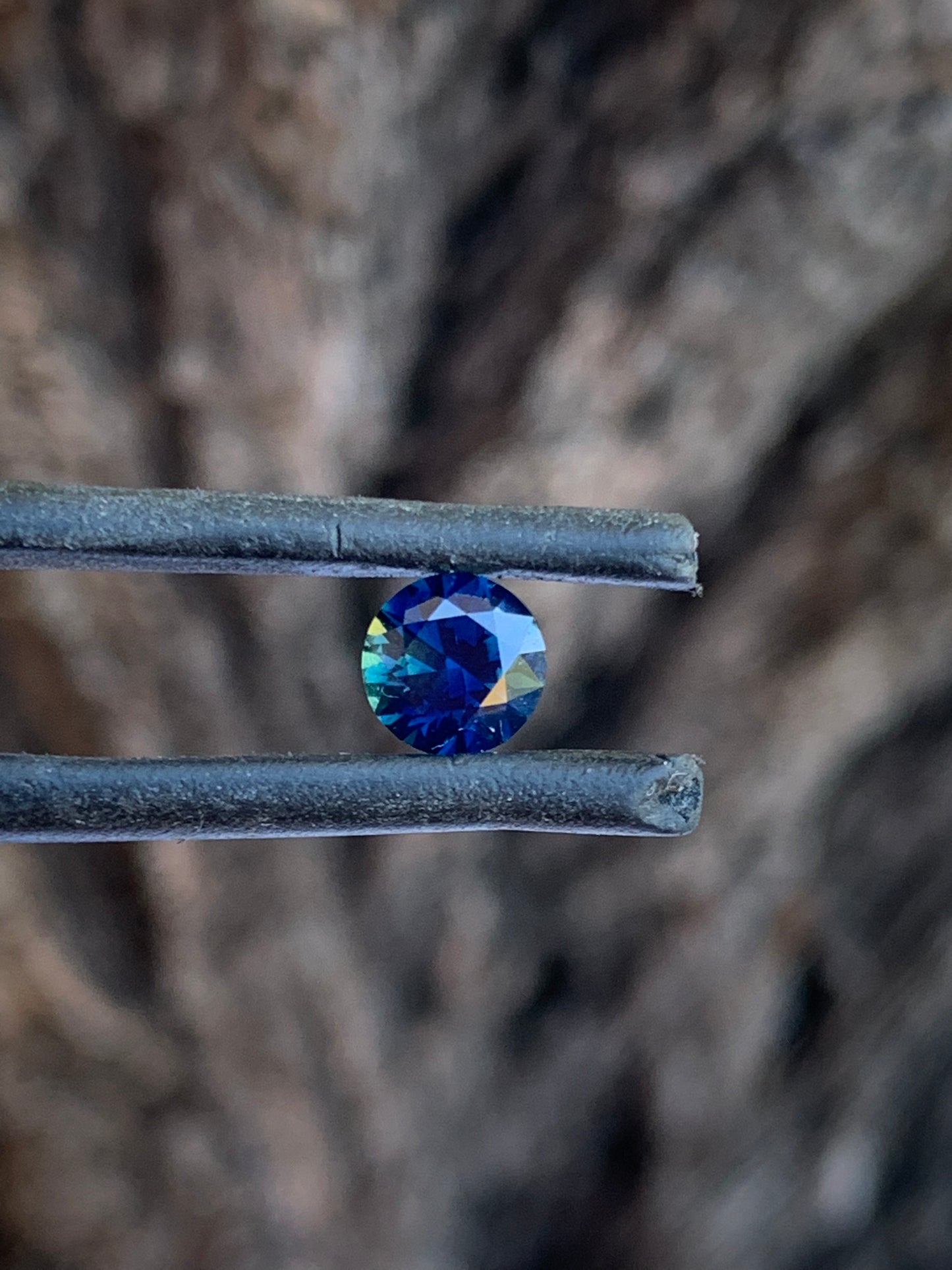 Vivid blue Australian parti sapphire personally hand-mined in the Central Queensland Gemfields