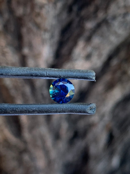Vivid blue Australian parti sapphire personally hand-mined in the Central Queensland Gemfields