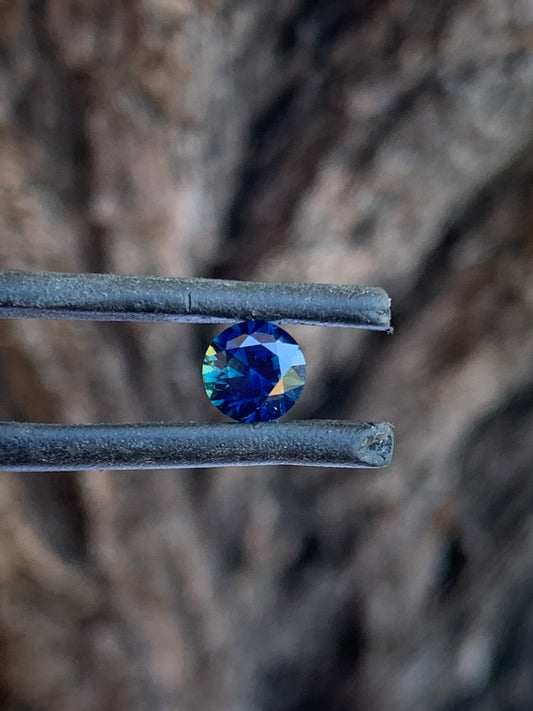 Vivid blue Australian parti sapphire personally hand-mined in the Central Queensland Gemfields