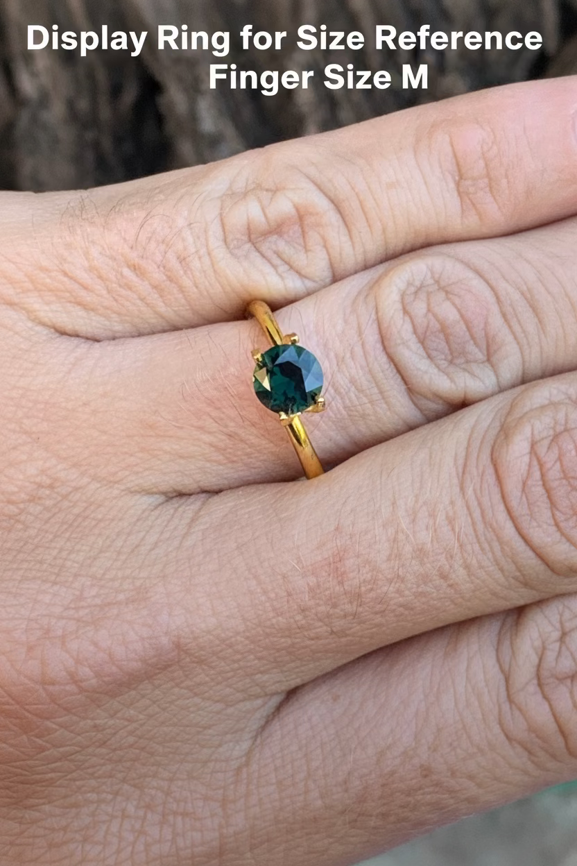Australian Teal Parti Sapphire on hand for size reference