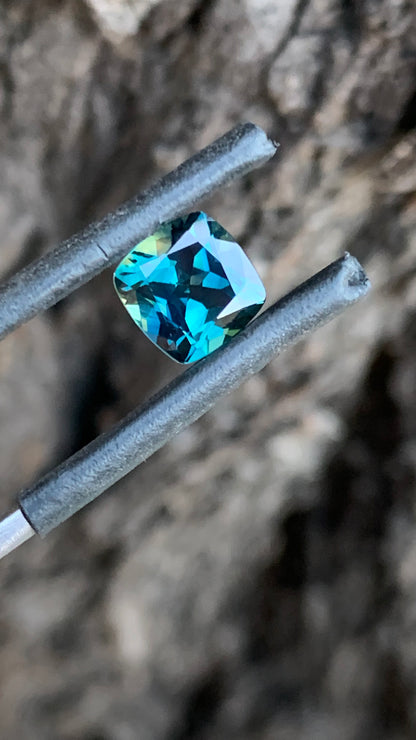 2.08ct heated Australian sapphire with rich vibrant blue colour and subtle yellow zoning