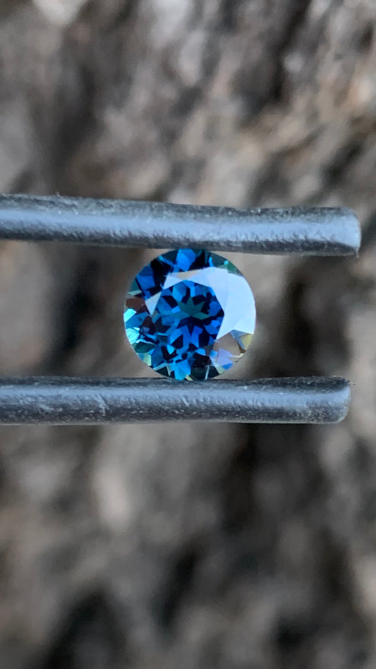 Natural Australian blue sapphire with exceptionally bright vivid colour